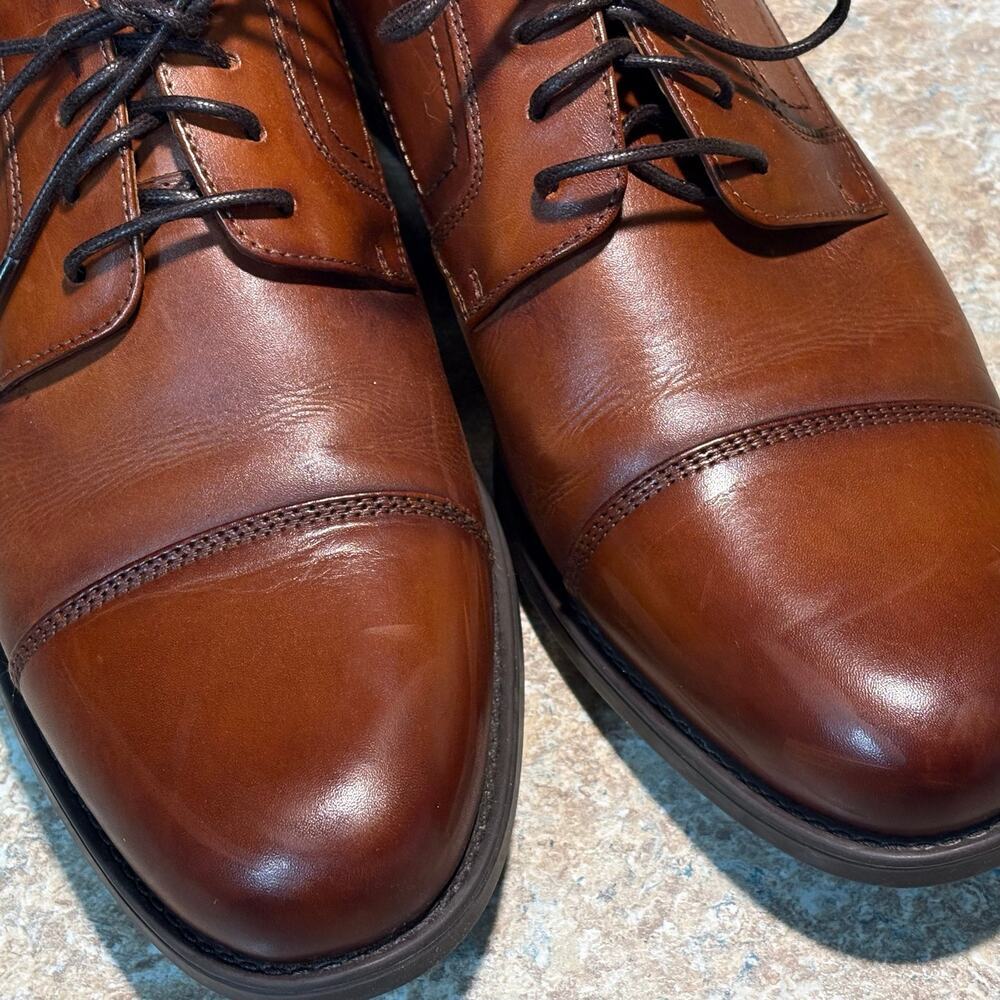 Florsheim Men's Midtown Cap Toe Brown Leather Lace Up Dress Shoes Oxford Size 10 - Picture 3 of 14